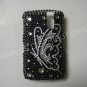 New Black Butterfly Series Sideview Bling Diamond Case For Blackberry 8300 - (0024)