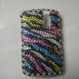 New Multi-Color Zebra Design Bling Diamond Case For Blackberry 8300 - (0030)