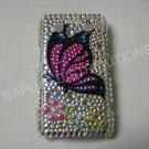 New Pink Butterfly Design Crystal Bling Diamond Case For Blackberry 9700 - (0093)