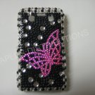 New Black Open Butterfly Bling Diamond Case For Blackberry 9700 - (0096)