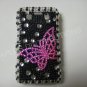 New Black Open Butterfly Bling Diamond Case For Blackberry 9700 - (0096)