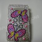 New Pink Mirror Butterfly Bling Diamond Case For Blackberry 8900 - (0059)