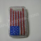 New Red/White/Blue American Flag Crystal Bling Diamond Case For Blackberry 8900 - (0060)