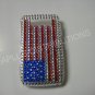 New Red/White/Blue American Flag Crystal Bling Diamond Case For Blackberry 8900 - (0060)