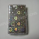 New Silver Metallic Hearts Bling Diamond Case For Blackberry 9630 - (0077)