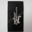 NEW Crystal Cell Phone Charm-  Big Letter “W” Cursive