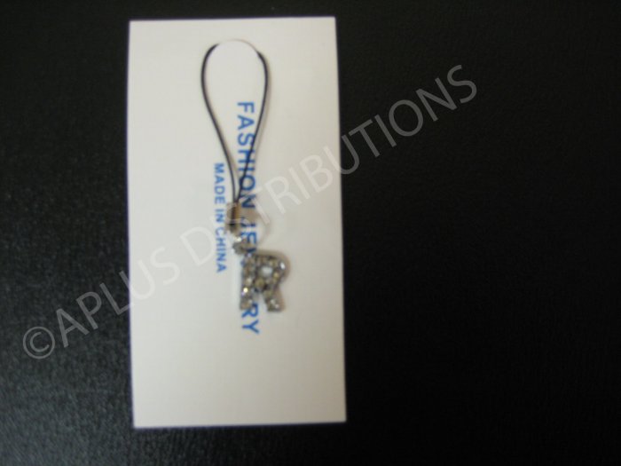 NEW Crystal Cell Phone Charm- Small Letter âRâ Regular