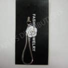 NEW Crystal Cell Phone Charm- White Single Rose