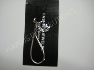 NEW Crystal Cell Phone Charm-Crescent Moon W/ Star