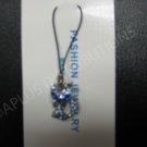 NEW Crystal Cell Phone Charm- Blue Big Eye Cat