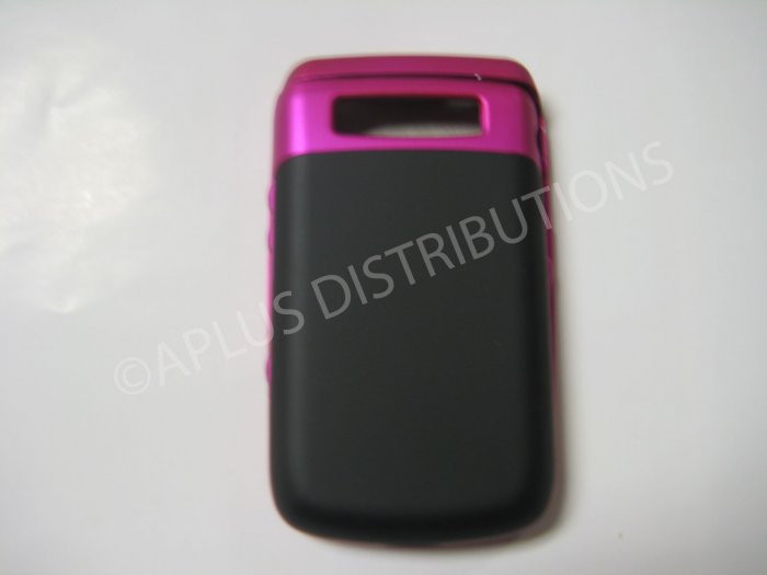 New Hot Pink Rubberized Hard Protective Cover For Blackberry 9700 - (0110)
