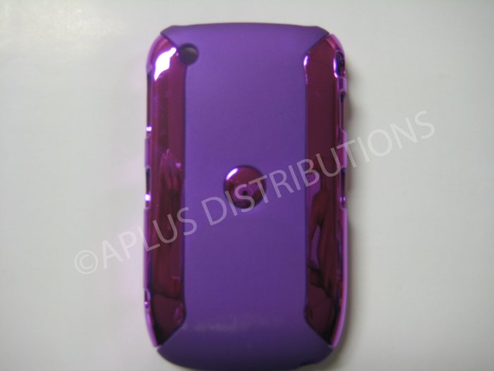 New Purple Metallic Two Piece Design Hard Protective Cover For Blackberry 8520 - (0120)