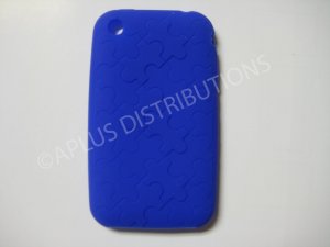 New Blue Puzzle Pattern Silicone Cover For iPhone 3G 3GS - (0029)