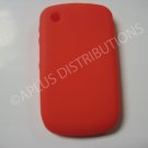 New Red Solid Color Silicone Cover For Blackberry 8520 - (0155)
