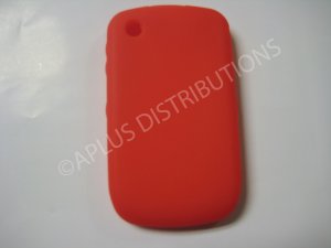 New Red Solid Color Silicone Cover For Blackberry 8520 - (0155)