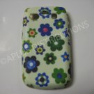 New Green Groovy Flower TPU Cover For Blackberry 9700 - (0110)