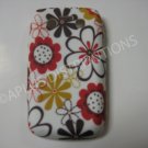 New Brown/Red Flower Image TPU Cover For Blackberry 9700 - (0091)