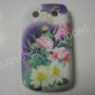 New Purple Flower Design TPU Cover For Blackberry 9700 - (0033)
