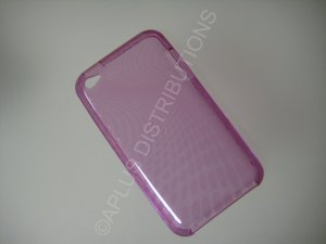 NEW FOR IPOD TOUCH 4TH GENERATION TRANSPARENT SWIRL ROUNDLETS-PURPLE