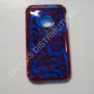 New Red Chrome Multi-Circles Design Hard Protective Cover For iPhone 3G 3GS - (0073)