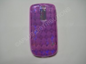 New Purple Plaid Print TPU Cover For Htc My Touch "G2" - (0017)