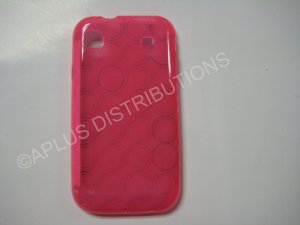 New Hot Pink Transparent Multi-Circles TPU Cover For Samsung Galaxy S I9000 - (0003)
