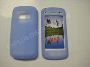 New Light Blue Nokia N97 Silicone Skin Case For Nokia N97 - (0004)