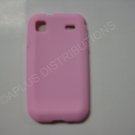 New Pink Solid Color Silicone Skin Case For Samsung Galaxy S I9000 - (0018)