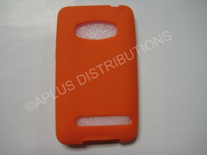 New Orange Solid Color Silicone Skin Case For HTC Evo 4G - (0015)