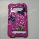 New Pink Butterfly In Twigs Design Hard Protective Cover For HTC Evo 4G - (0014)