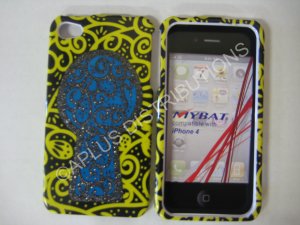New Yellow Key Hole Design Hard Protective Cover For iPhone 4 - (0127)