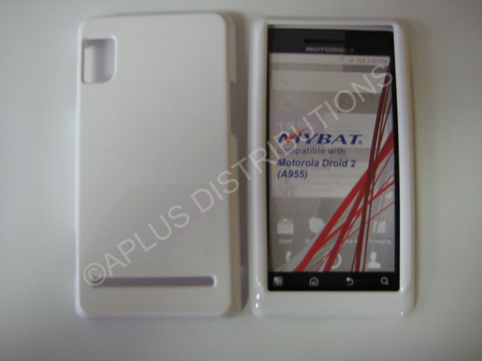 New White Solid Color Hard Protective Cover For Motorola Droid 2 A955 - (0066)