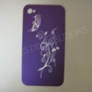 New Purple Butterfly Swirl Design Hard Protective Cover For iPhone 4 - (0089)