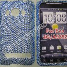 New Dark Blue Circle Swirlz Bling Diamond Case For HTC Evo 4G - (0026)