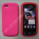 New Hot Pink Solid Color Silicone Skin Case For LG Sentio Gs505 - (0009)