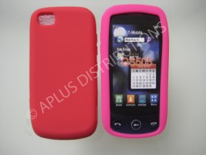 New Red Solid Color Silicone Skin Case For LG Sentio Gs505 - (0008)