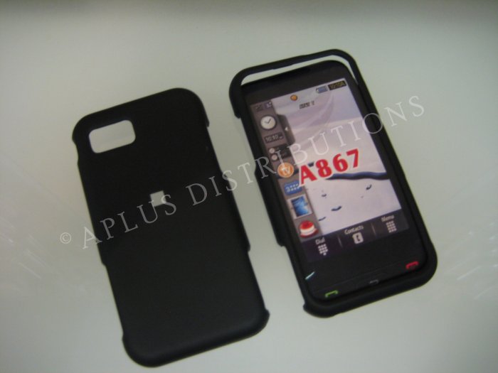 New Black Rubberized Hard Protective Cover For Samsung Eternity A867 - (0051)