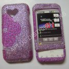 New Hot Pink Half Flower Bling Diamond Case For HTC G1 Dream - (0002)