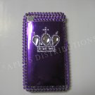 New Purple Crown On Squares Design Crystal Bling Diamond Case For iPhone 3G 3Gs - (0113)