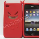 New Red Devil Design Silicone Cover For iPhone 4 - (0183)