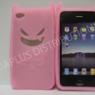 New Light Pink Devil Design Silicone Cover For iPhone 4 - (0022)