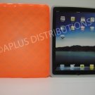 NEW Lattice Design Silicone Gel Case Skin For iPad - Neon Orange