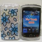 New Blue Cherry Blossom Series Bling Diamond Case For Blackberry 9800 - (0145)