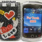 New Red Heart Series Bow N Arrow Bling Diamond Case For Blackberry 9800 - (0148)