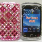 New Hot Pink Retro Series (Diamond Pattern) Bling Diamond Case For Blackberry 9800 - (0140)