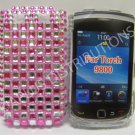 New Hot Pink Retro Series (Checkered Pattern) Bling Diamond Case For Blackberry 9800 - (0069)