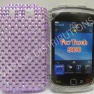 New Purple Transparent Pearls Bling Diamond Case For Blackberry 9800 - (0154)