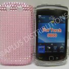 New Pink Transparent Pearls Bling Diamond Case For Blackberry 9800 - (0155)