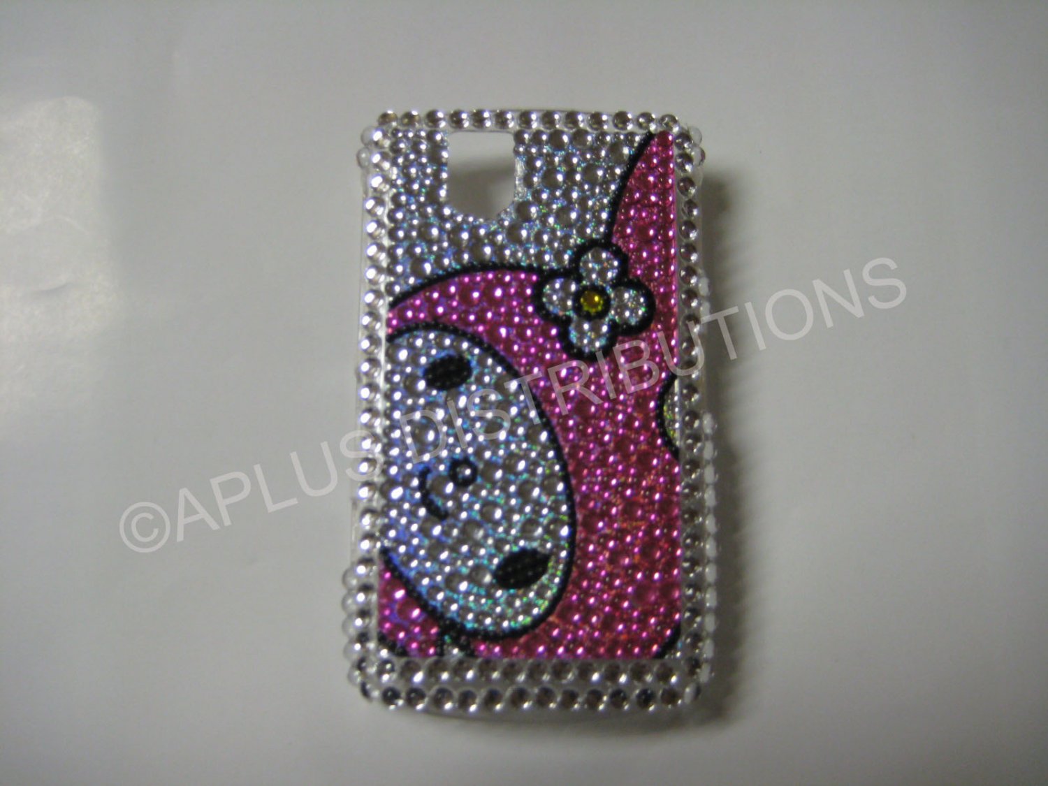 New Pink Melody Face Bling Diamond Case For Blackberry 9630 - (0086)
