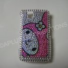 New Pink Melody Face Bling Diamond Case For Blackberry 9630 - (0086)